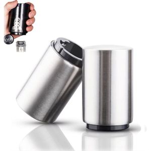 Lot de 2 décapsuleurs magnétiques pour bouteilles de bière, canettes et boissons (rouge, noir
