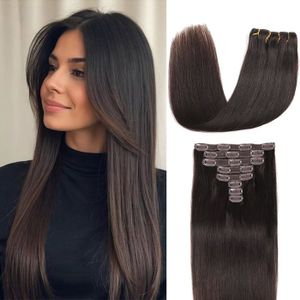 Extensions de cheveux humains châtain clair - Pince de 26 pouces en cheveux Remy slaves - France