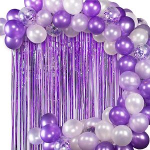 À franges violettes en aluminium violet Décoration de fête d'anniversaire  violette Décoration de douche nuptiale violette Déco de fête d'anniversaire  Sweet Sixteen -  France