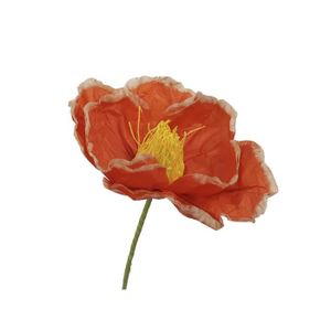 Bouquet De Fleurs Artificielles Orange - Décoration Réaliste Pour Extérieur/Jardin/Table - 28 Cm