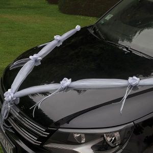 Voiture de mariage avec des rubans et des fleurs Banque de photographies et  d'images à haute résolution - Alamy