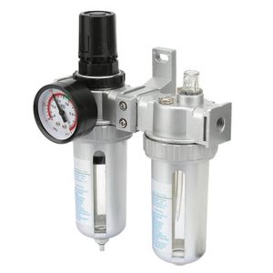 COMPRESSEUR séparateur huile-eau Compresseur de pression d'air Régulateur Filtre Lubrificateur Huile Régulateur d'eau avec manomètre (3/8 ')