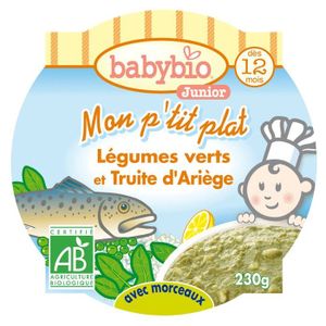 PLATS CUISINÉS Assiette Légumes Truite Aneth - Babybio - Bio - 230g - Dès 12 mois