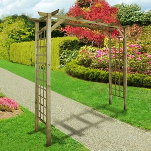 Arche de jardin en bois avec treillis 150 x 50 x 220 cm - Cdiscount Jardin