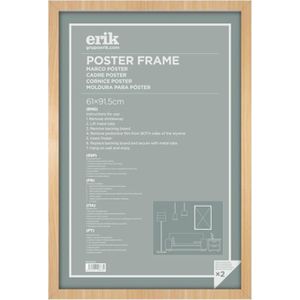 Set de 3 Cadres pour Poster 61 X 91,5 cm noir cadre en plastique (largeur  de barre 12 mm), vitre PVC (incassable) - Cdiscount Maison