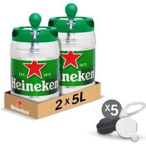 BIERE Pack de 2 fûts 5L - Heineken Blonde + 5 tubes de services