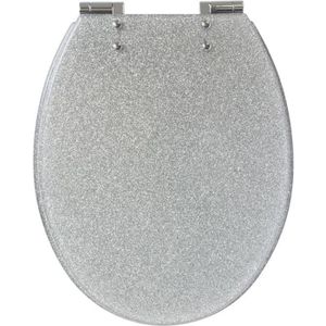 ABATTANT WC Abattant WC 'Glitter' pailleté Design Argent 35.5 