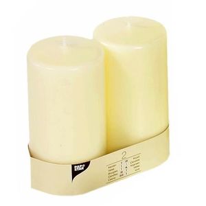 6x Bougies Cylindriques / Bougies Piliers Blanc Crème 6 X 12 Cm 40
