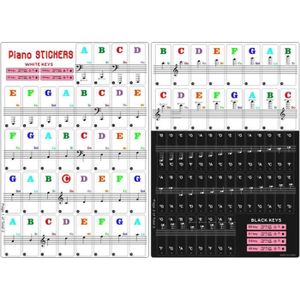 PIANO Amovibles Autocollants De Clavier De Piano Pour 49-61-54-88 Touches, Coloré Clavier Musique Stickers Pour Noir Et Blanc Touc[J96]