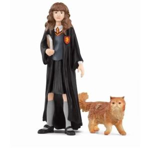 FIGURINE - PERSONNAGE Hermione et Pattenrond, Figurine de l'univers Harry Potter®,  pour enfants dès 6 ans, 3 x 3 x 10 cm - schleich 42635 WIZARDING