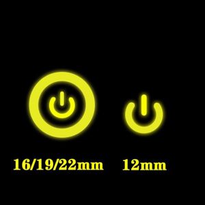 INTERRUPTEUR Power symbol Yellow-3-6V-12mm-Momentary -12-16-19-22mm Interrupteur à Bouton Poussoir En Métal Bouton D'alimentation Étanche Plat Bi
