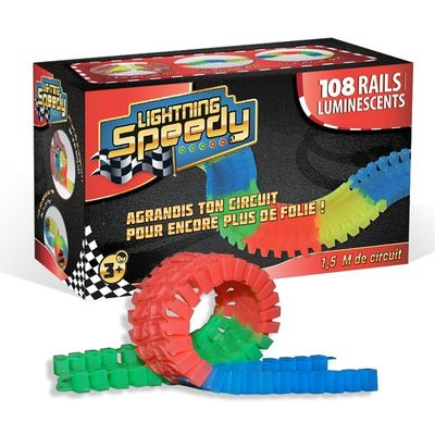 LIGHTNING SPEEDY Circuit Looping 360° – 150 Rails Luminescents + SUV LED – Flexible Et évolutif – Dès 6 Ans