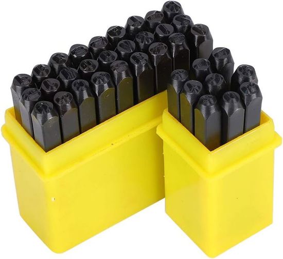 Jeu De 36 Tampons Lettres & Chiffres 3mm – Acier Carbone Heavy Duty, Kit Pochoir Cuir Métal Bois Avec Boîte