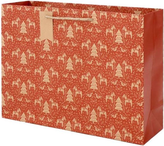 Lot De 5 Sacs Cadeaux Clairefontaine Premium – Format Shopping 32x13x24,5 Cm – Motif Vagues Or Sur Noir – Pour Jeux, Puzzles