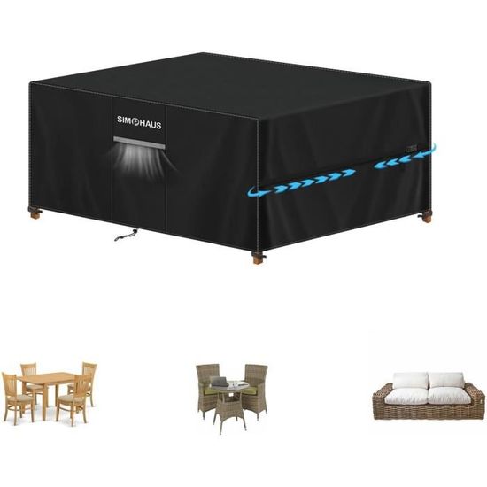 Housse Salon De Jardin 150x110x105cm/LxWxH Rectangulaire