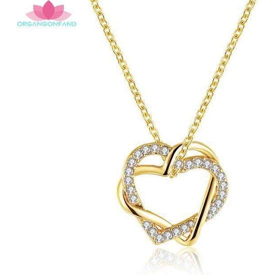 Collier Plaqué Or - Sublime Bijou, Cadeau Idéal Pour Noël, Neuf Sans Emballage