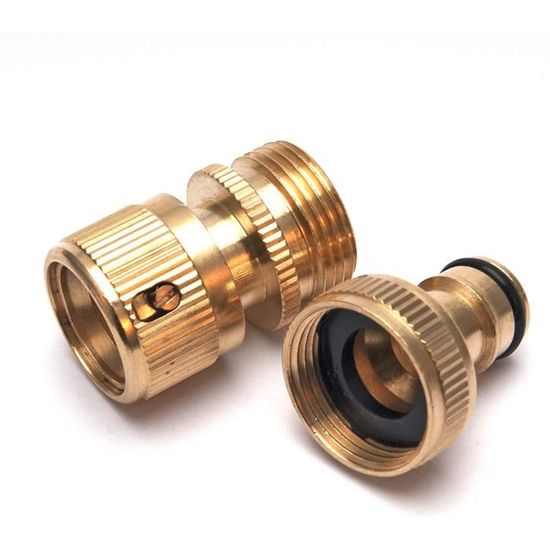 Raccord évasé Laiton 1/2" Femelle X 5/8" Mâle - Lot De 2, Angle 45°, Pour Climatisation, Gaz, Hydraulique - 7