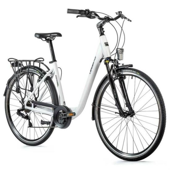 Vélo de ville musculaire cadre alu femme Leader Fox Region 2023 - blanc/noir - 17" (165/173 cm)