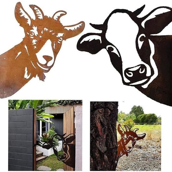 Ferme Peeping Cow Metal Art Sculpture Vache Metal Art Sculpture Peeping