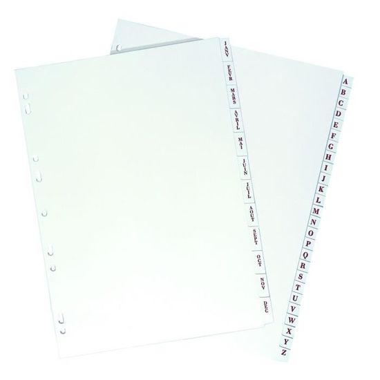 Intercalaires Elba A4 - 20 Partitions Blanches 160g - Pour Classeurs Et Archivage Propre