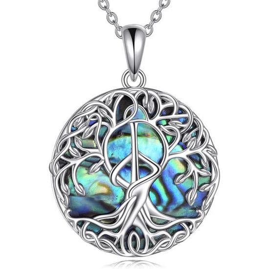 Collier Arbre De Vie Argent 925 Avec Pendentif Et Chaîne - Cadeau Élégant Pour Femme, Maman Ou Fille