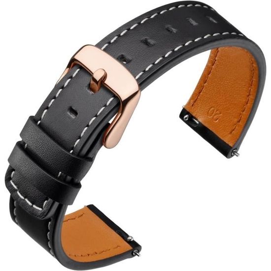 Bracelet De Montre En Cuir Véritable WOCCI - Largeurs 18/20/22mm, Vintage, Pour Remplacer Votre Bracelet