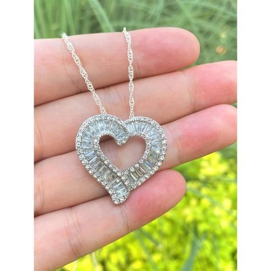 Pendentif Cœur Voyage - Argent 925 Plaqué Or 18k Avec Cz, Collier élégant Silverspeck