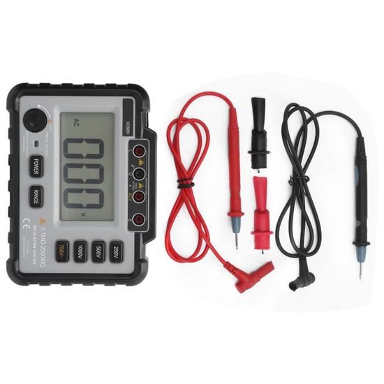 BM500A Mégohmmètre Numérique 1000V LCD - Testeur Résistance Isolation Moteurs, Câbles, Appareils Électriques - 1999 MΩ Avec Pinces