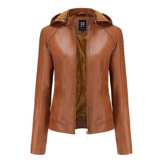Veste en sale cuir doublée femme