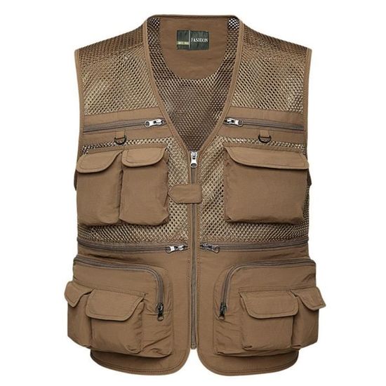 Gilet Multi-Poches Homme MeiLayM - Léger, Respirant Pour Pêche, Randonnée, Chasse