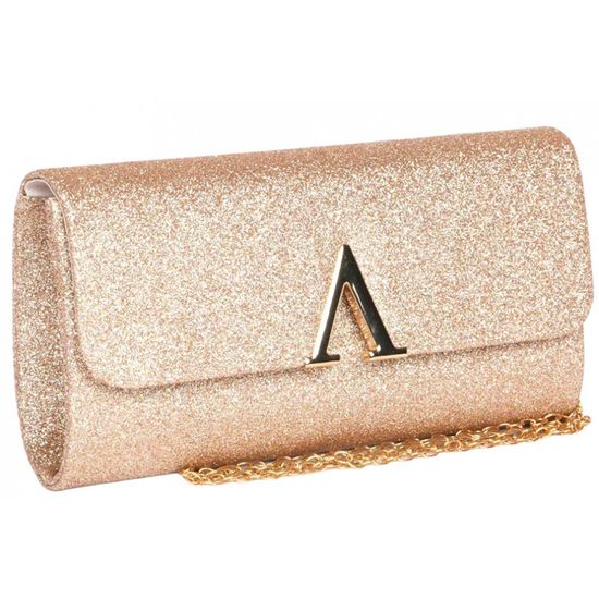Pochette Femme Dorée Vernis Nyls Création - Minaudière Mariage Élégante Aura Egla