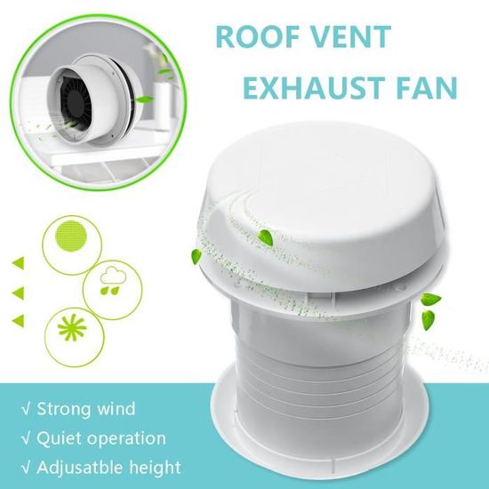 Ventilateur De Toit 12V Pour Camping-car - 14 Pouces - Avec Télécommande - Étanche Et Réglable - Pour Toits De 32 à 57 Mm