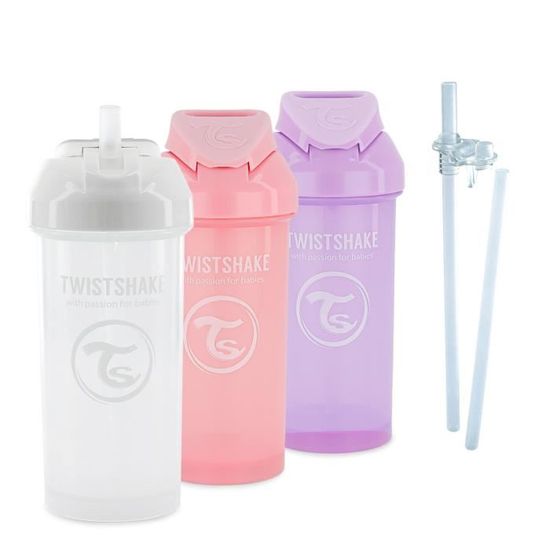 Twistshake Lot de tasses à bec pour bébé - 3 pcs - Gobelet entraînement -  Enfants - Biberons étanches - Sans BPA - 4m+ - Blanc gris - Cdiscount  Puériculture & Eveil bébé