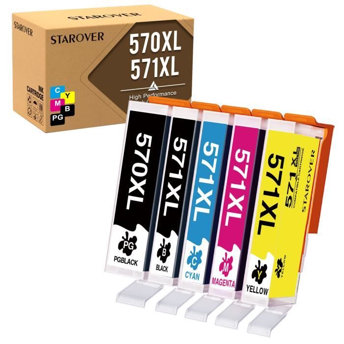 Cartouches Compatibles Pour Canon PGI-570XL / CLI-571 - Pour Imprimantes MG5750 à MG5753 - Neuves