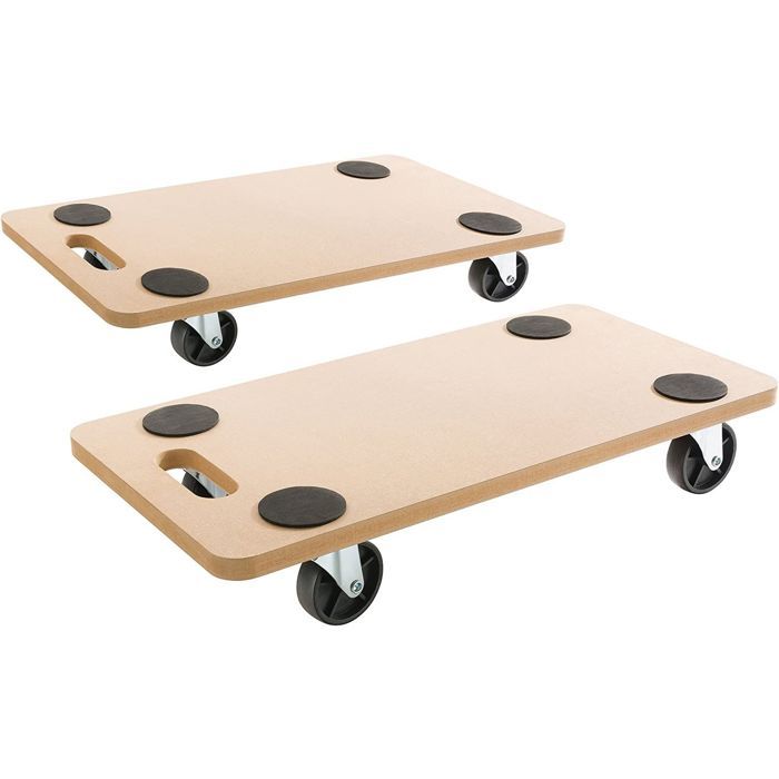 AREBOS 2x Chariots roulant | Chariot pour meubles | Plate-forme mobile | Chariot de transport | Chariot de 200kg