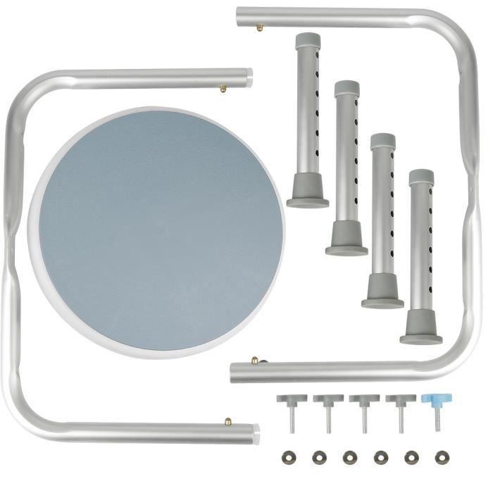 Tabouret De Douche Ronde Pour personnes à mobilité réduite-Polyéthylène/Aluminium 36-51CM Bleu