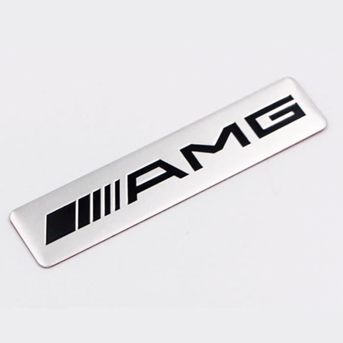AUTOCOLLANT STICKER 3D METAL MERCEDES AMG EN ALUMINIUM DIM. 12 X 2,7 CM