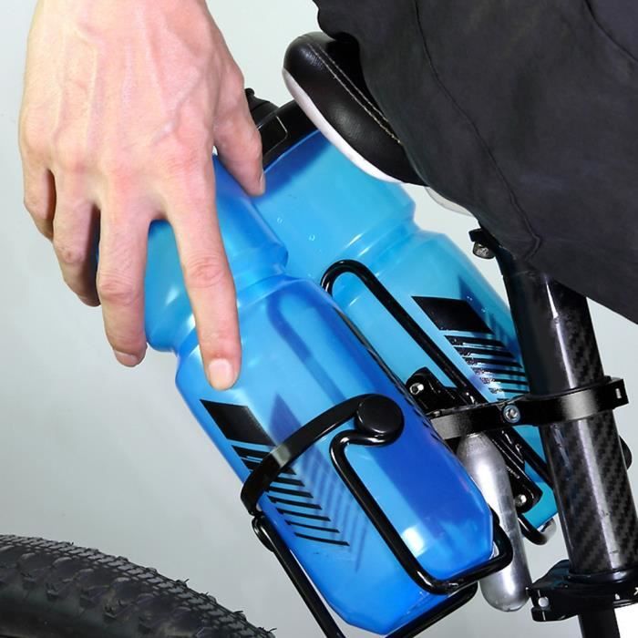 Porte-bouteille d'eau multifonctionnel double Accessoire de montage sur support d'adaptateur pour VTT(noir )-CHE
