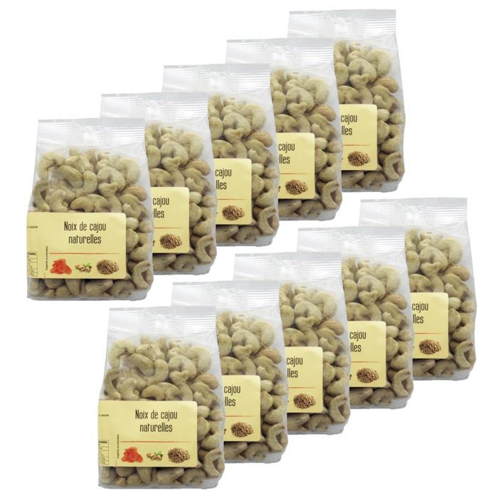 Lot 10x Noix de cajou crues - Sachet 200g