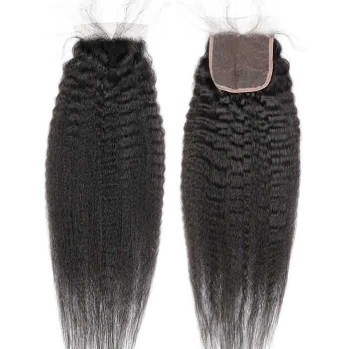 Extensions de cheveux BLISSHAIR Closure Meche Bresilienne Frontal Yaki Kinky Afro Naturelle 4- X 4- (10-) 314507