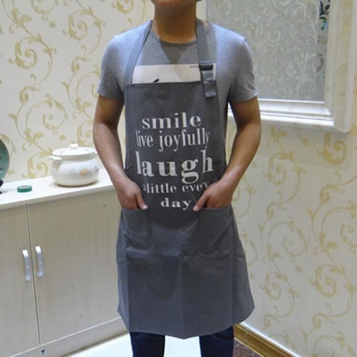 Nouveau simple tout coton toile tablier unisexe travail pince avant café librairie uniforme cuisine cuisine - Type Apron suit 1