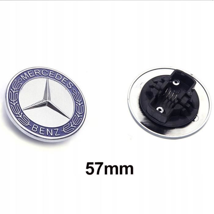 Insigne emblème avant de capot 57mm bleu Mercedes Benz logo