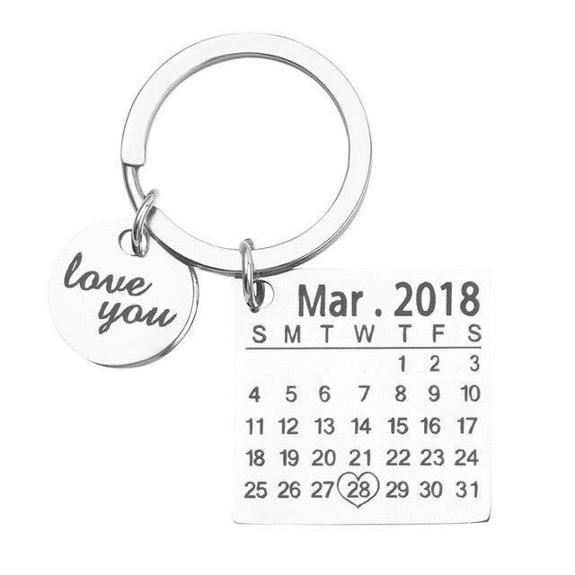 Porte clés porte clés de calendrier personnalisé de nouveau Style, porte clés de nom personnalisé, porte clés *ES20944