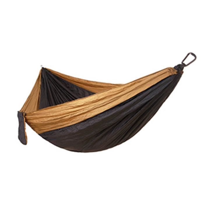 Lit de sommeil de survie de voyage de voyage de randonnée adulte adulte de hamac simple double Chameau noir 270 * 140