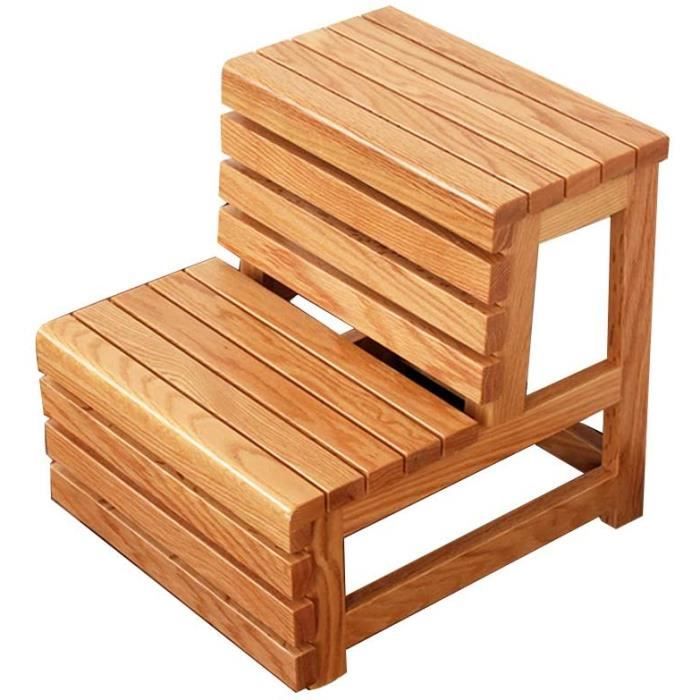 Tabourets pour enfants escabeau CXLO Tabouret en Bois 2 Marches, Bois, Tabouret De Salle de Bain Et Tabouret de Cuisine, 386184