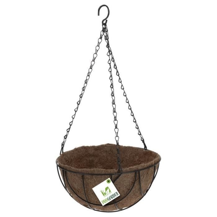 Panier coco à suspendre métal D25cm - Avec chaines et crochet