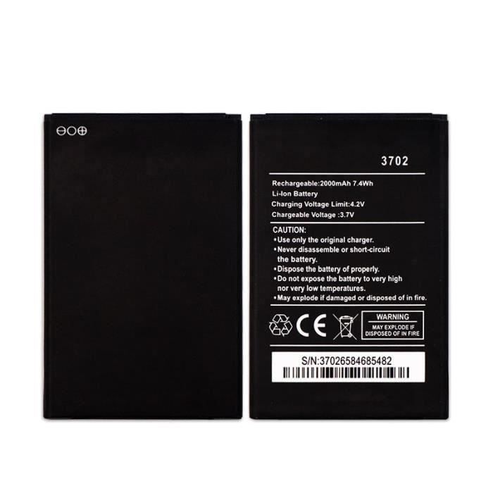 Mcdark 2000mAh 3702 Batterie Pour Wiko 3702 Jerry Batterie de téléphone portable Batteries
