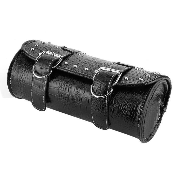 ESTINK Sacoche de selle de moto Sac de Selle de Moto Universel Sac de Rangement d'Outils en Cuir PU Style Vintage