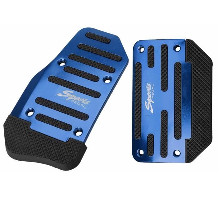 Pédalier,2 pièces-ensemble universel voiture aluminium automatique vitesse frein accélérateur antidérapant pied - Type Bleu