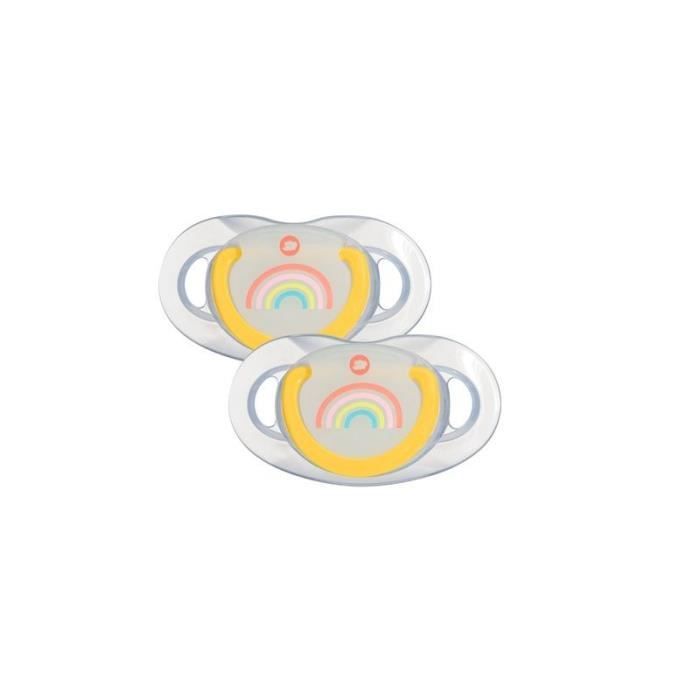 BEBE CONFORTSUCETTE NATURAL PHYSIO - SILICONE 0/6M - X2 RAINBOW